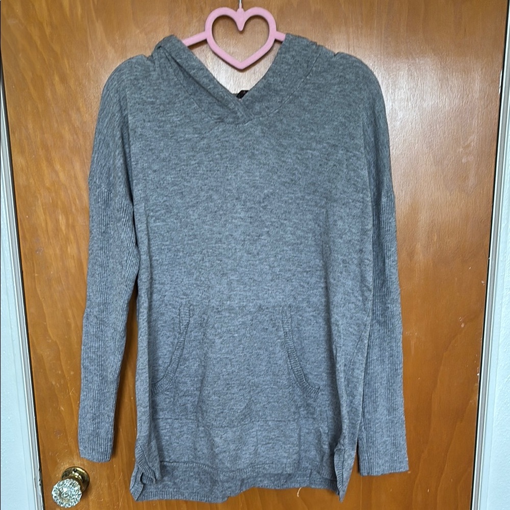 Cyrus Light Gray Hooded Pullover Sweater, Size M